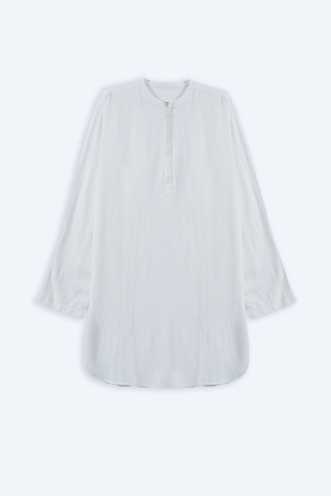 WHITE LINEN BLEND LONG SHIRT