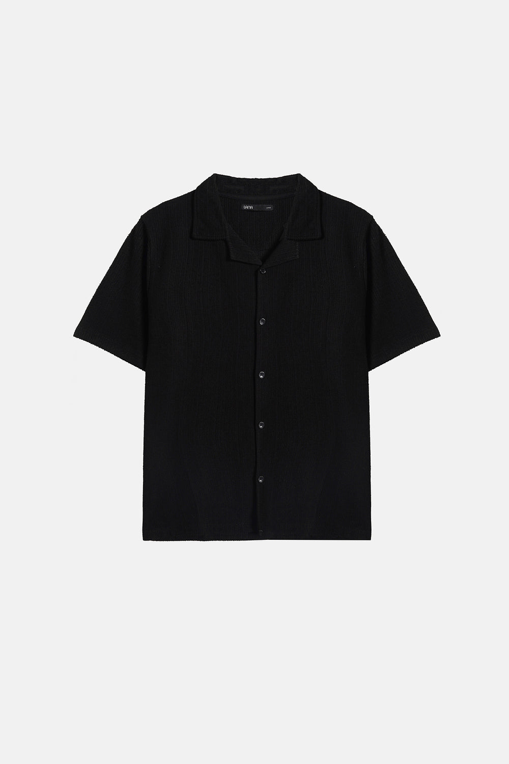BLACK RESORT COLLAR SHIRT