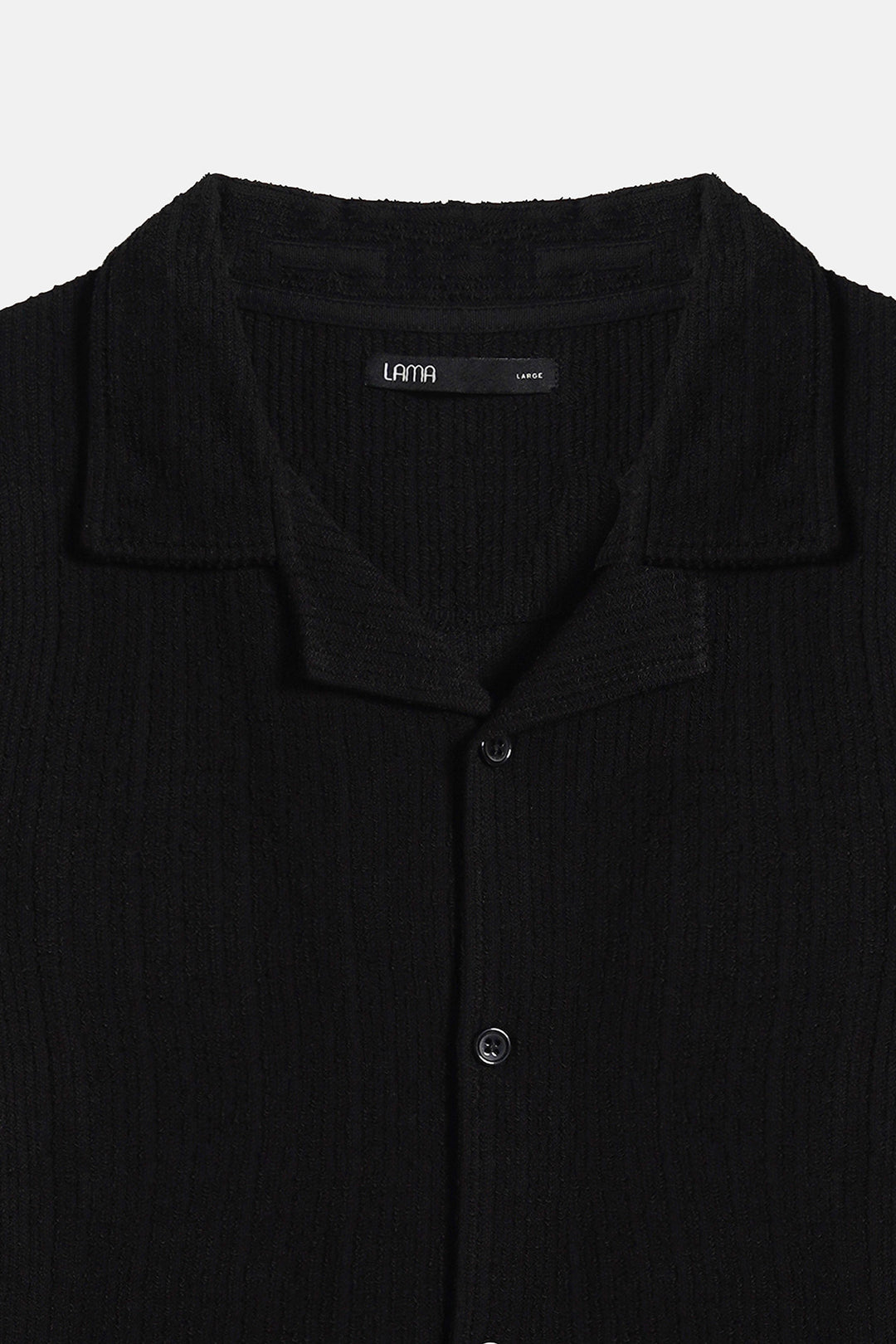 BLACK RESORT COLLAR SHIRT