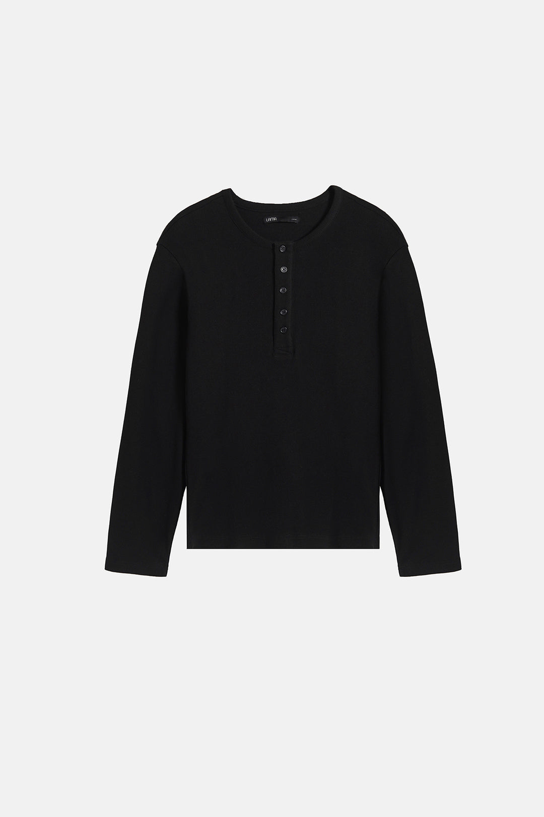 BLACK SLIM-FIT HENLEY