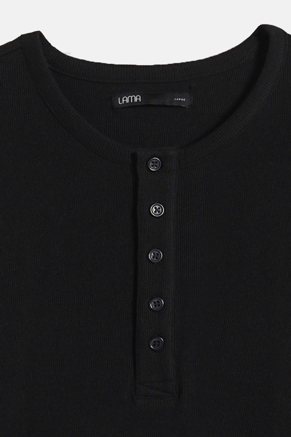 BLACK SLIM-FIT HENLEY