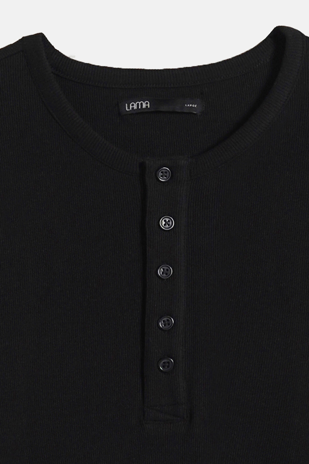 BLACK SLIM-FIT HENLEY