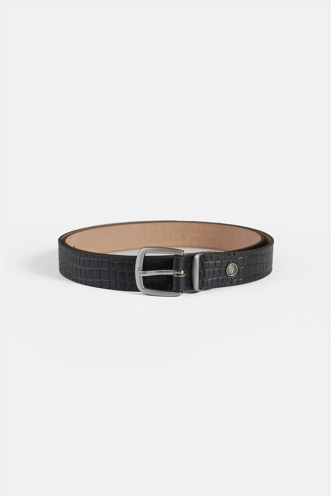 CROC TEXTURE LEATHER BELT
