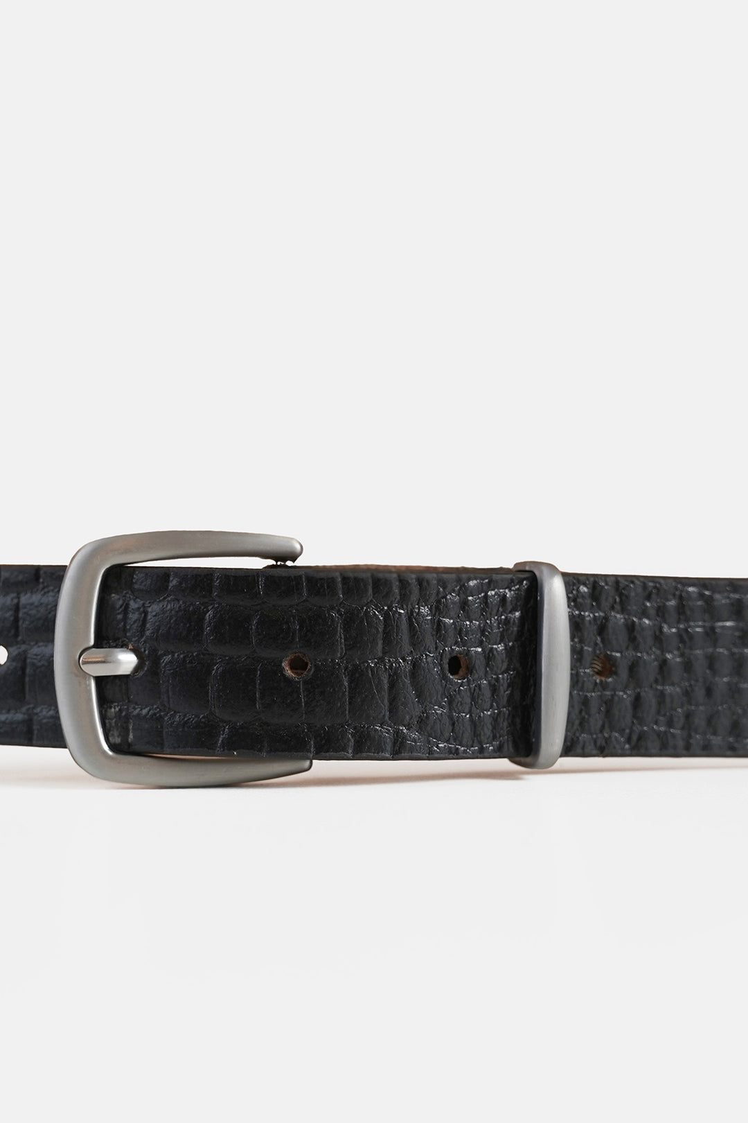 CROC TEXTURE LEATHER BELT