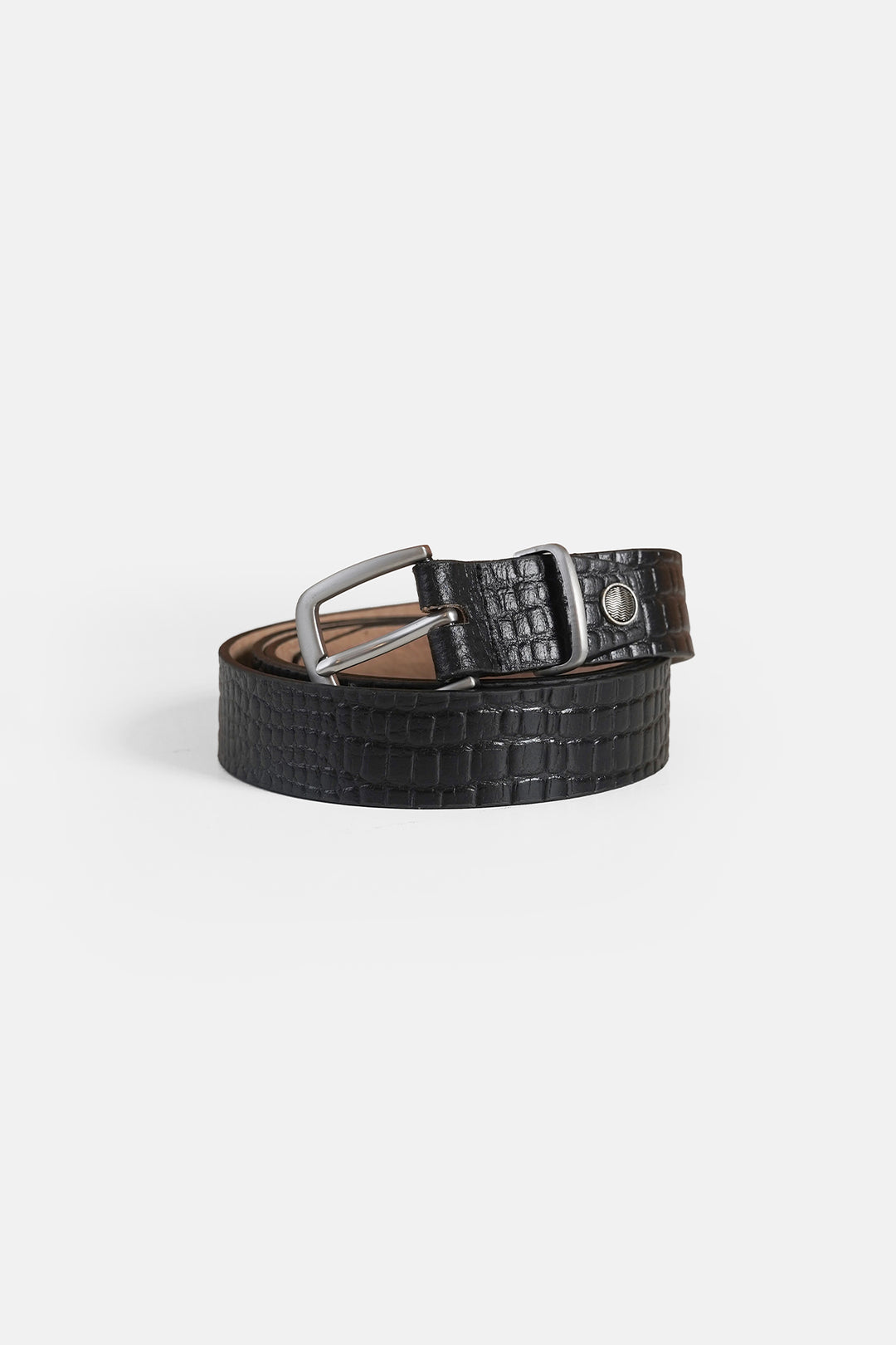 CROC TEXTURE LEATHER BELT