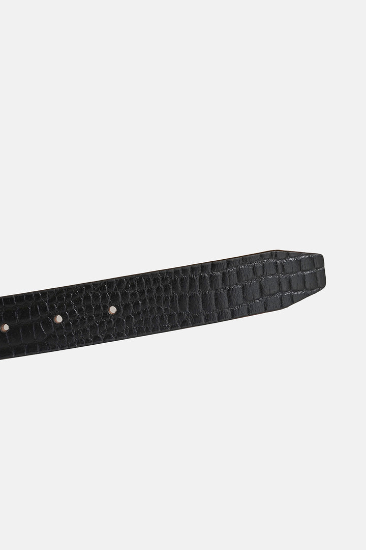 CROC TEXTURE LEATHER BELT