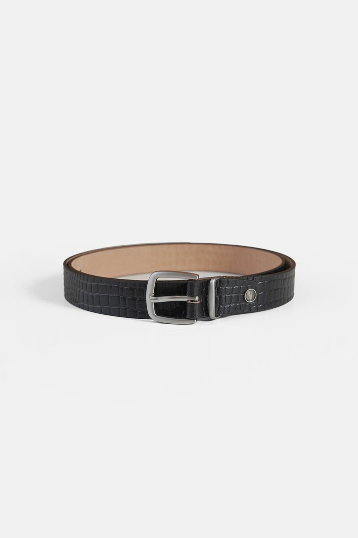 CROC TEXTURE LEATHER BELT