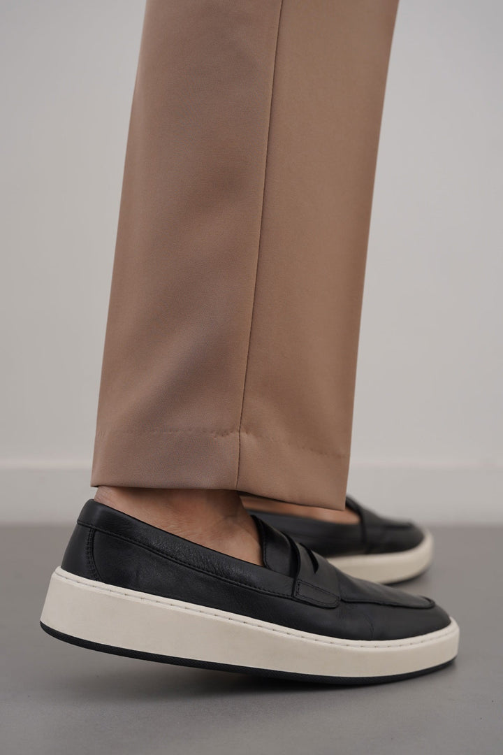 BLACK PENNY LEATHER LOAFERS