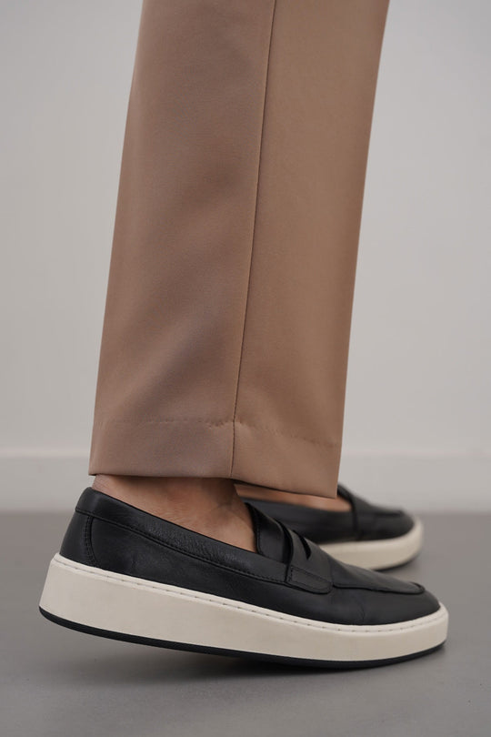 BLACK PENNY LEATHER LOAFERS