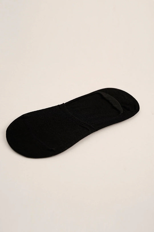BLACK NO SHOW MERCERIZED SOCKS
