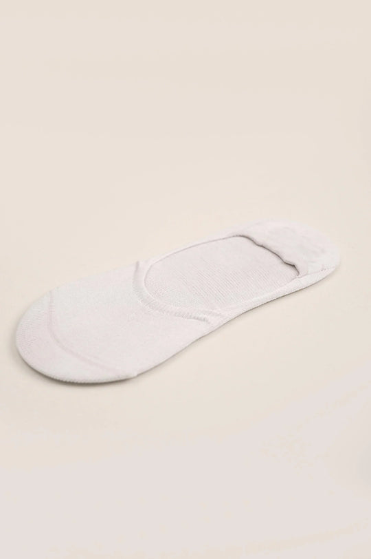 WHITE NO SHOW MERCERIZED SOCKS