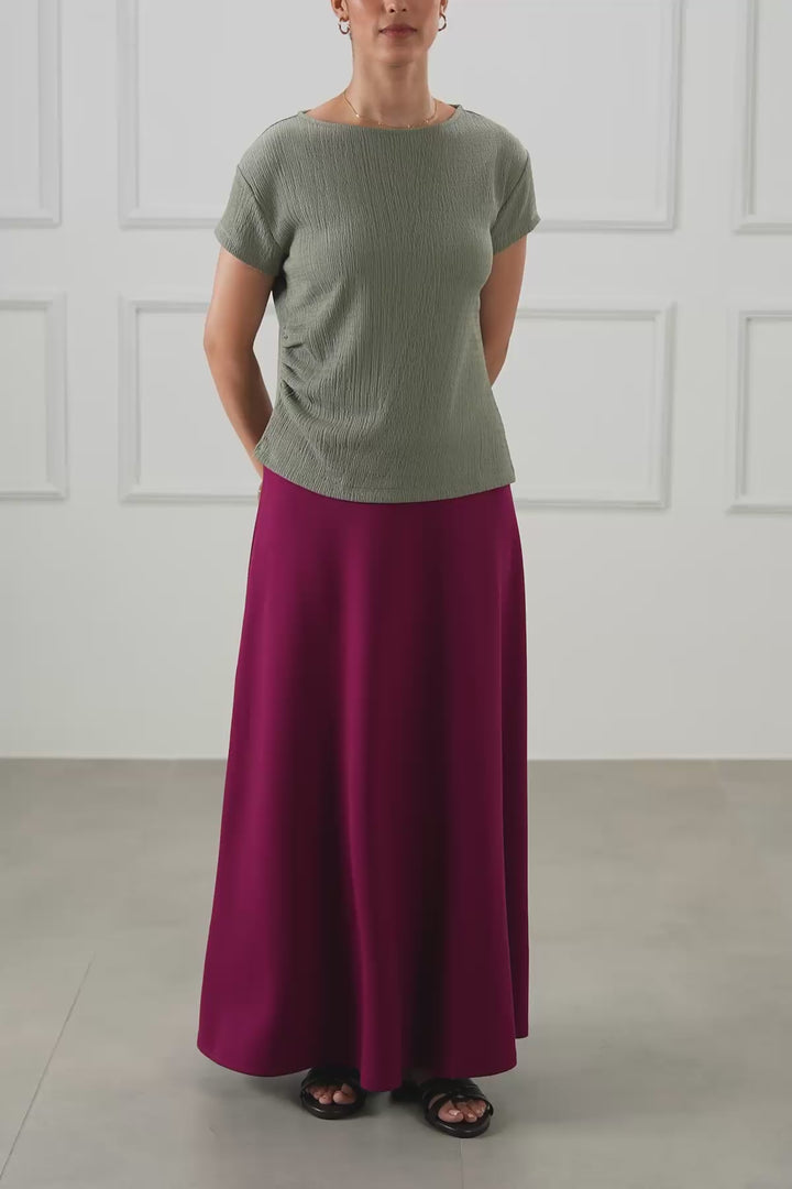 PLEATED WAIST TEE
