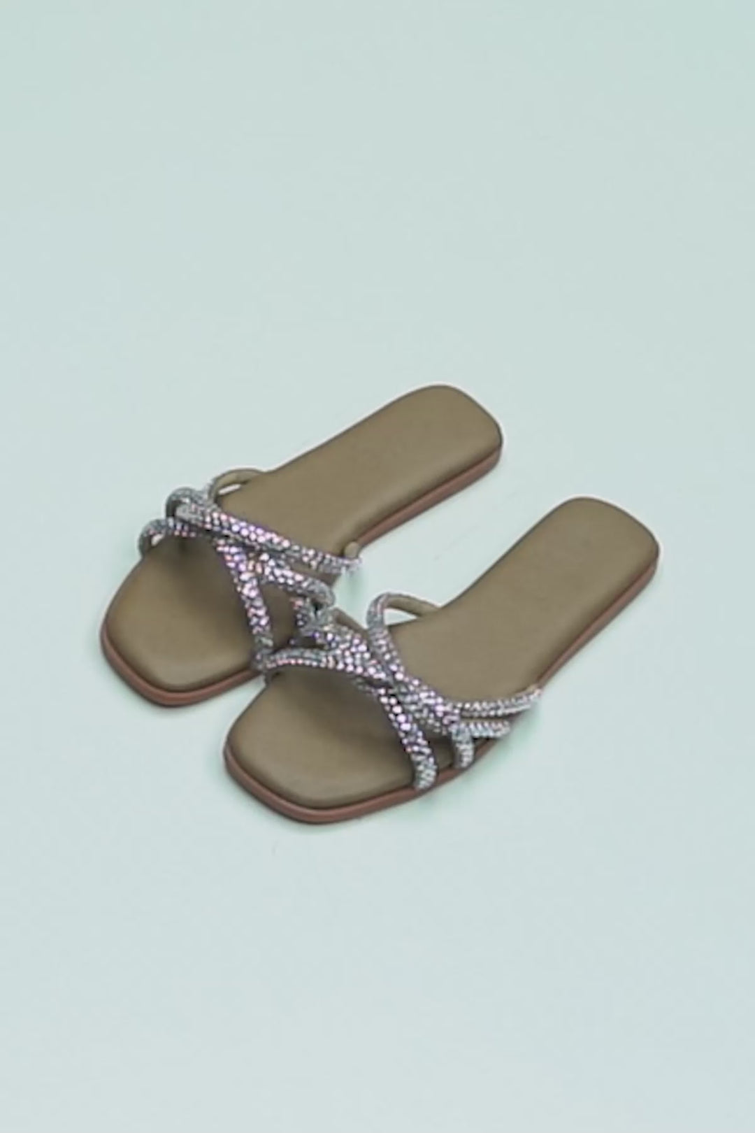 DARK BEIGE GAIA ROPE SLIDES