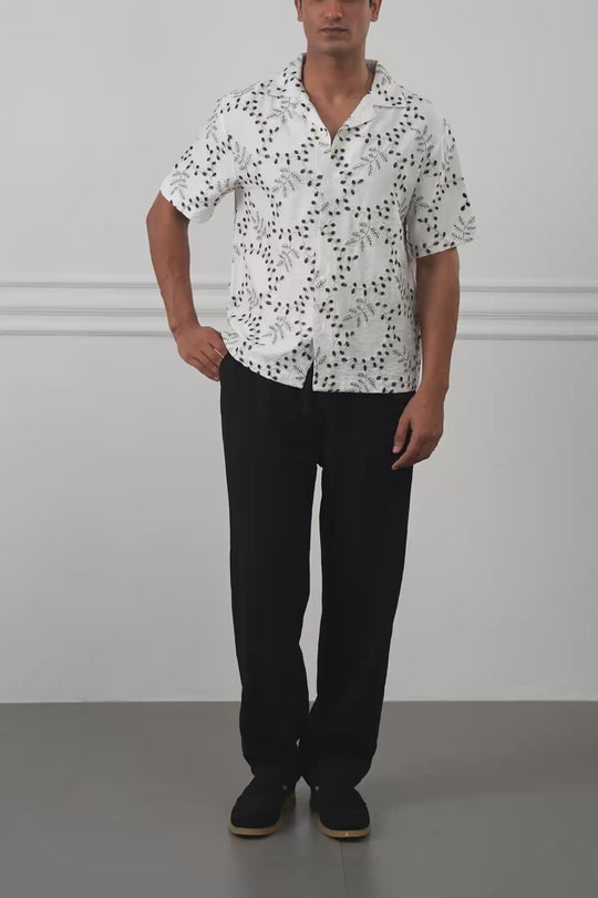 OFF WHITE PREMIIUM EMBROIDERED SHIRT