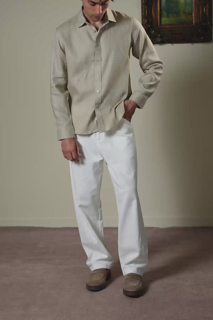 BEIGE PREMIUM LINEN SHIRT
