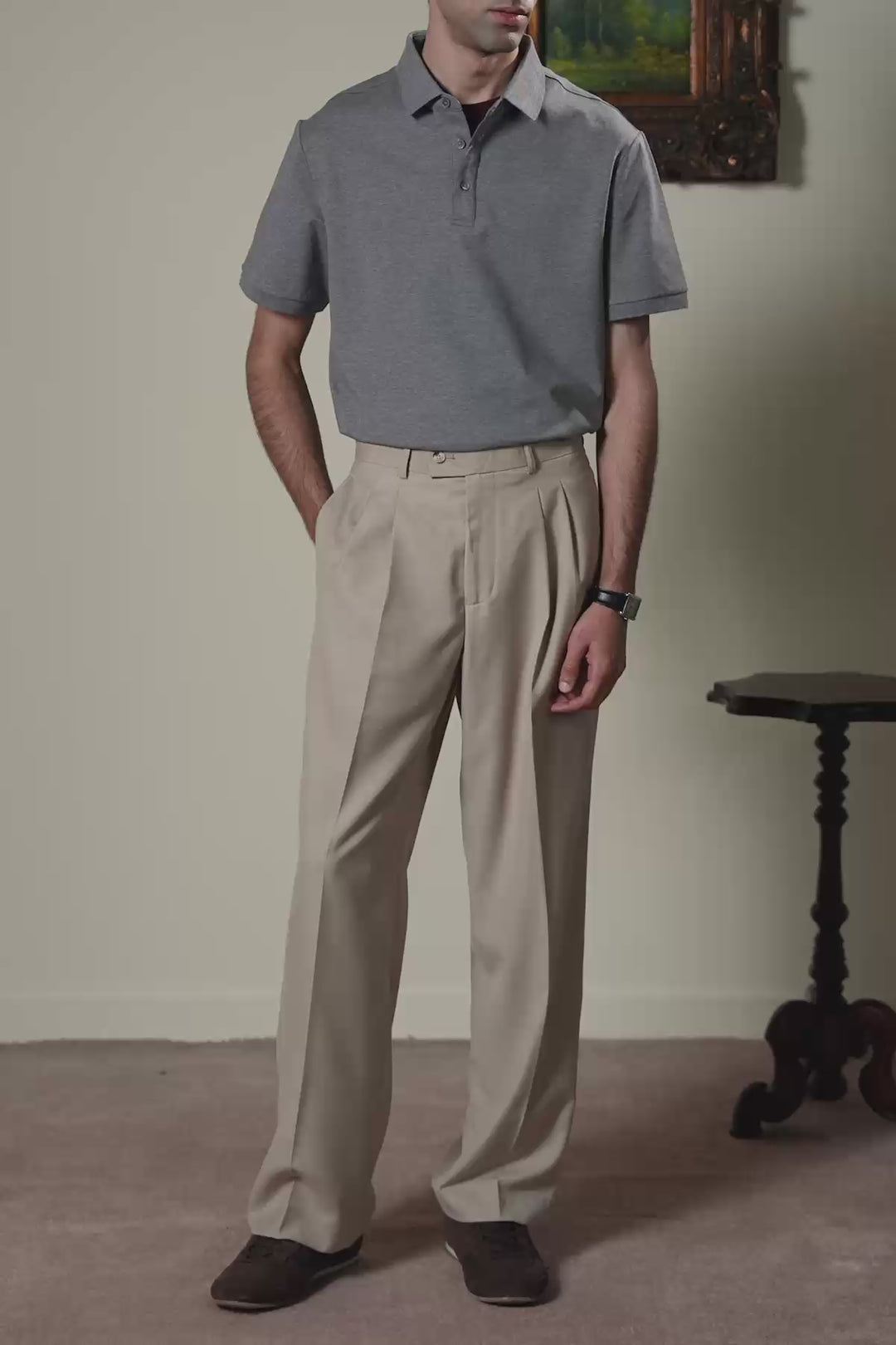 HEATHER GREY PERFORMANCE CORE POLO