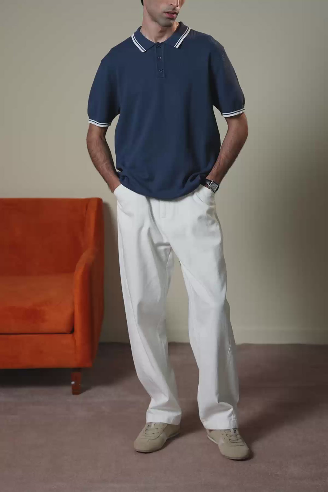 BLUE CONTRAST TIPPING POLO