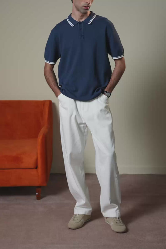BLUE CONTRAST TIPPING POLO