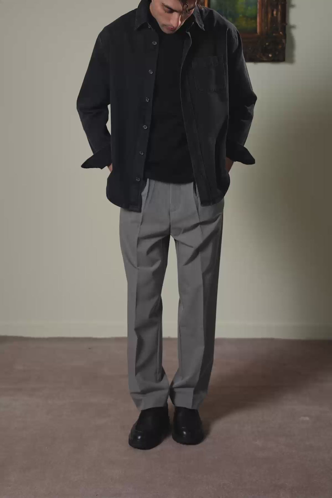 BLACK WASHED BLACK DENIM SHIRT
