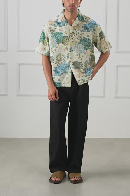 SLUB PRINTED SHIRT