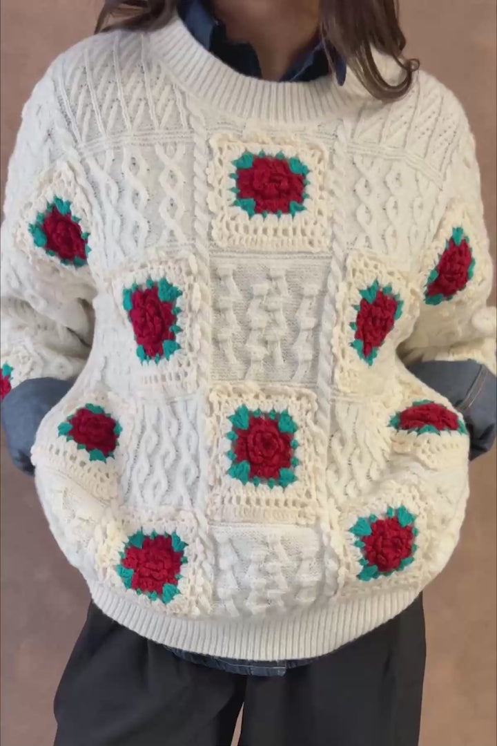 ROSE CROCHET SWEATER