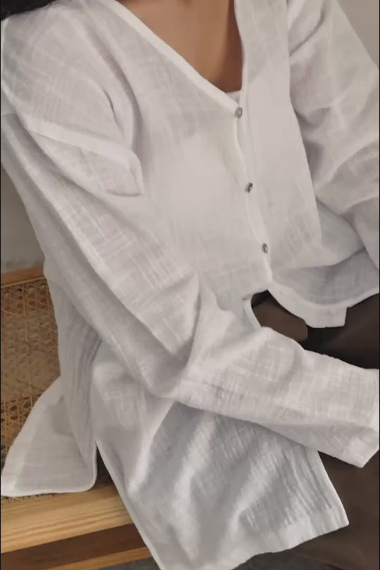 PURE COTTON GAUZE BLOUSE