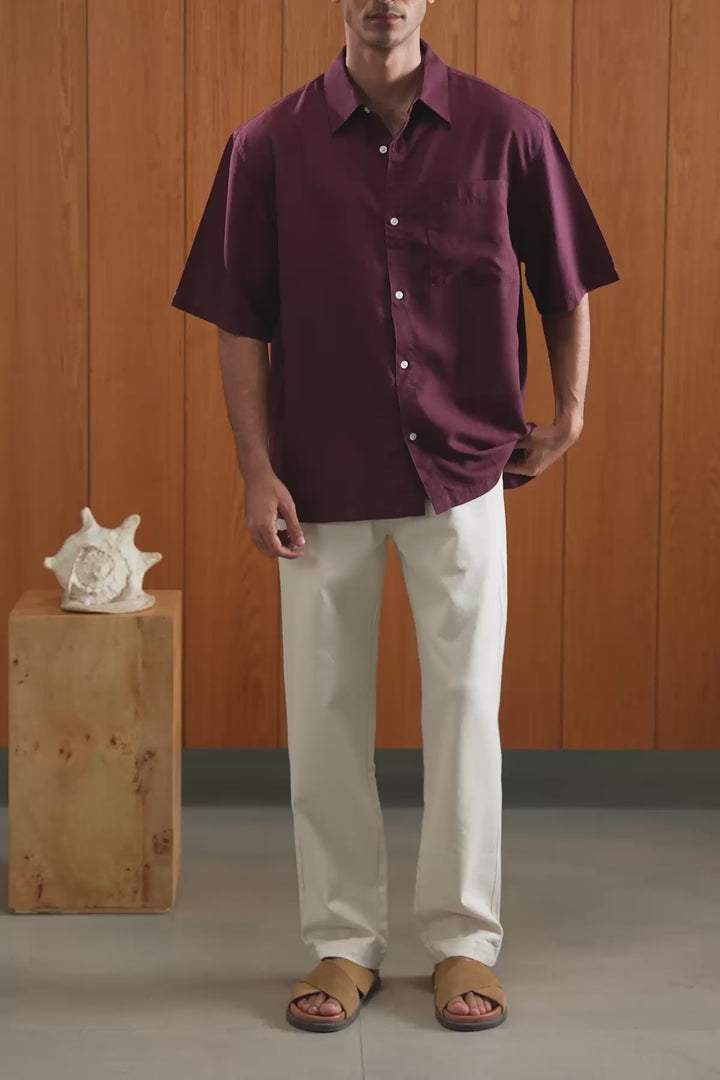 WASHED EFFECT TENCEL SHIRT