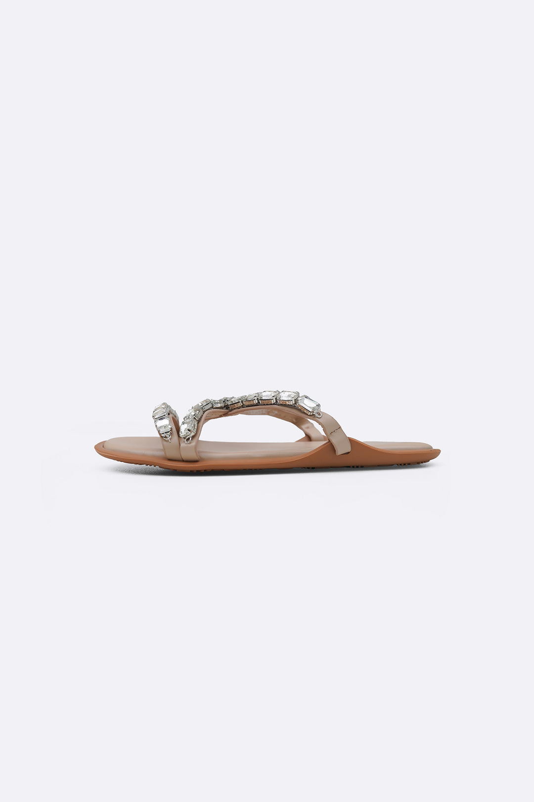 NUDE CHAMPAGNE STONE SLIDES