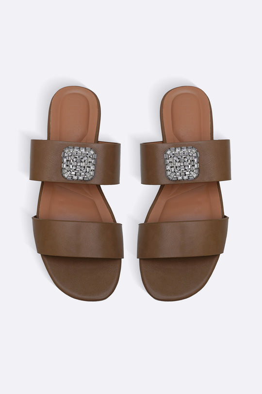 TAUPE SOFT BROOCH SLIDES