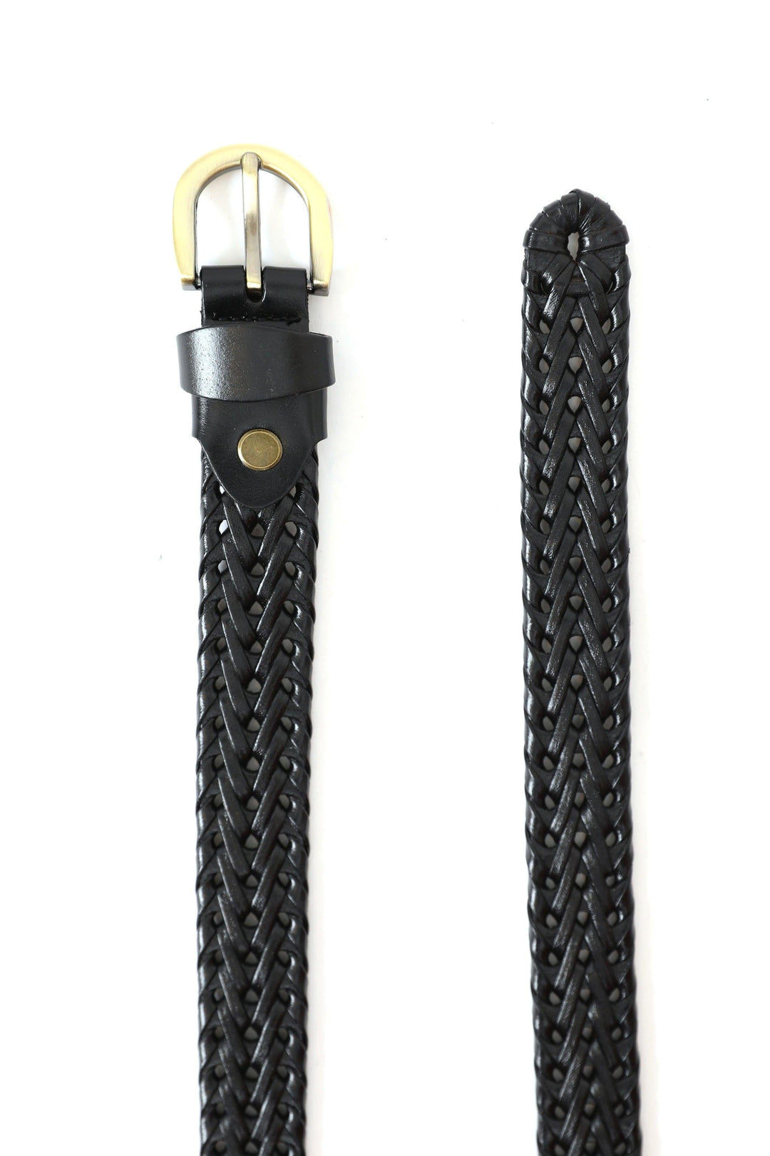 BLACK SLIM WOVEN BELT